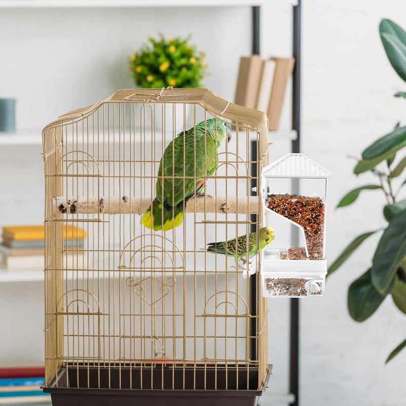 Rypet No Mess Automatic Bird Feeder for Cage,Transparent Acrylic Parrot Seed Feeders,Food Container for Cage,Parrot Feeder Cage Accessories for Small and Medium Lovebirds Parakeets Cockatiel Finch - Image 4